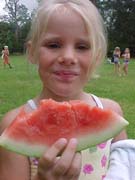 Madison with her watermelon slice
