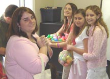 teens waiting to hide Easter eggs