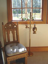 Presider's chair and thurible (for burning incense)
