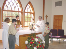 uniformed scouts served as acolytes