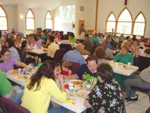 An overview of the munch following the worship service