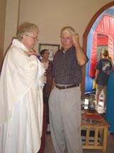 Bishop Louttit talking with Menzer